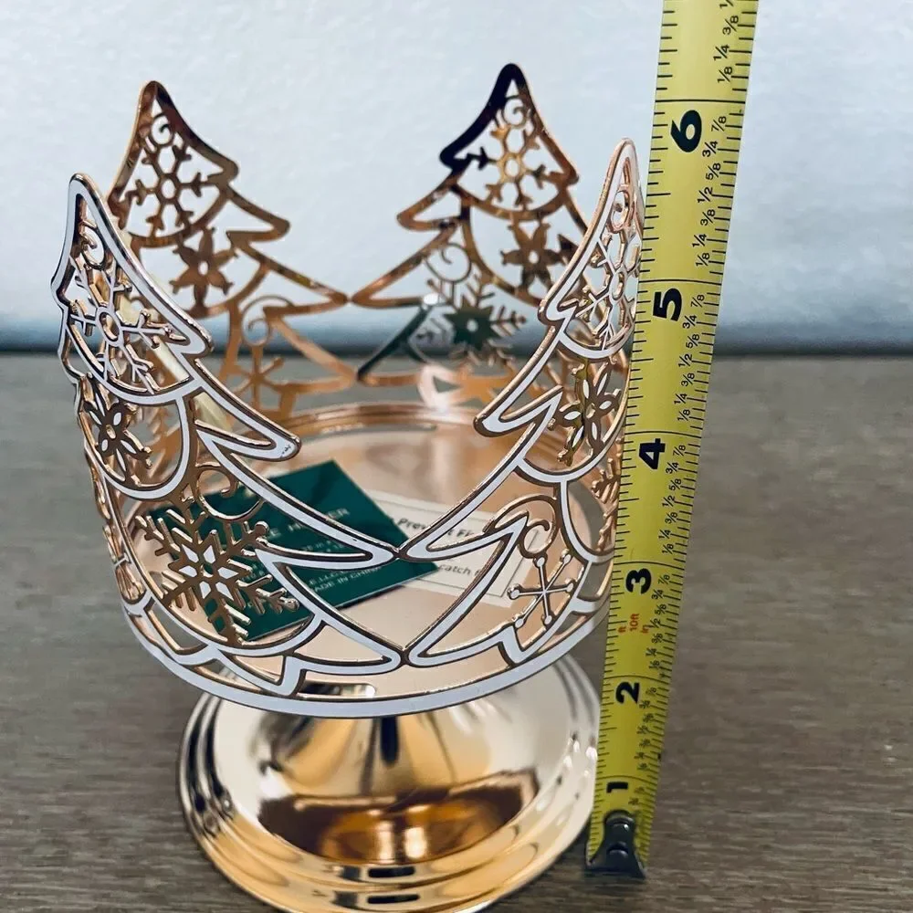 Christmas Tree Metallic Gold Cutout Candle Holder Sleeve